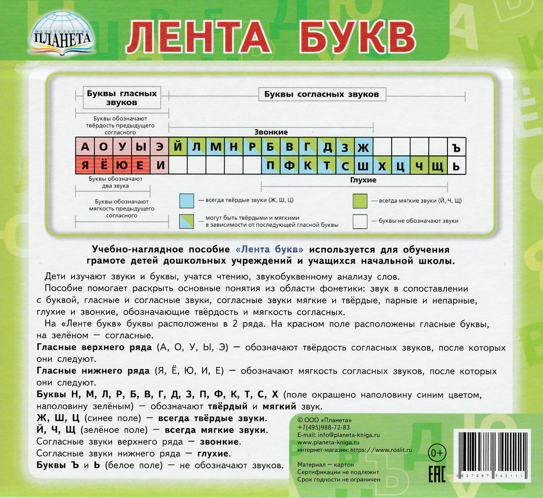 Лента букв. Учебно-наглядное пособие-Планета-Планета-Lookomorie