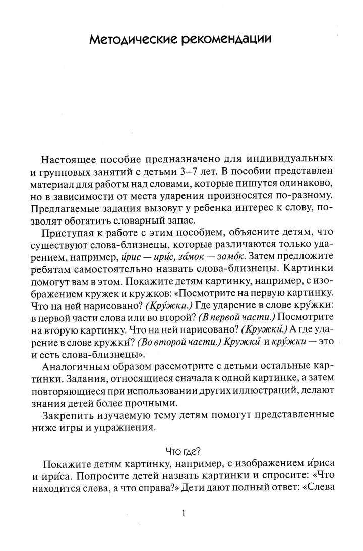 Грамматика в картинках Ударение. Для занятий с детьми 3-7 лет-Коллектив авторов-Мозаика-Синтез-Lookomorie